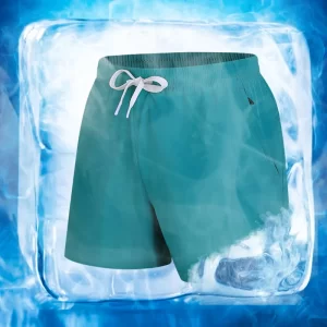 Shorts elásticos casuais masculinos, de corrida, calças curtas esportivas fitness, de praia respiráveis, bermudas frias, verão.