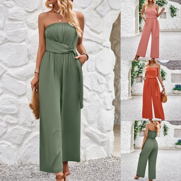 Macacão sem alças com renda fora do ombro feminino, casual, compras diárias, verão, sexy, novo. - Image 4
