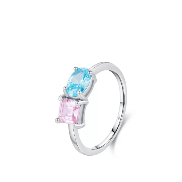 Anel geométrico feminino, 925 Sterling Silver, 100% Prata, Design Quadrado Elíptico, Jóias Da Moda, De Festa, Zircão. - Image 7