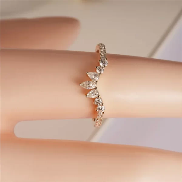Anel de diamante, CxsJeremy-Moissanite, 14K, 585 Ouro Amarelo, Banda de casamento curvo, Unique Bridal Stacking,  Presente. - Image 5