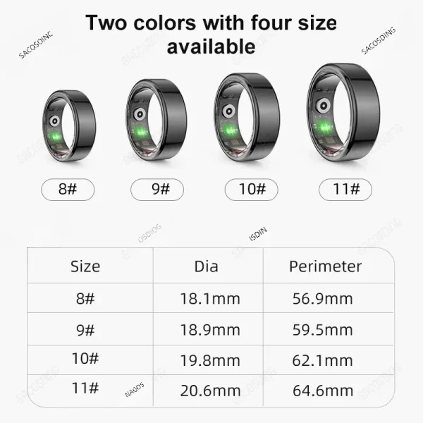Anel unissex, Fitness Tracker (Smart Ring), Frequência Cardíaca, Sangue, Oxigênio, Sono, Monitor de Saúde, Esporte, Atividade, R02, Android, iOS. - Image 6
