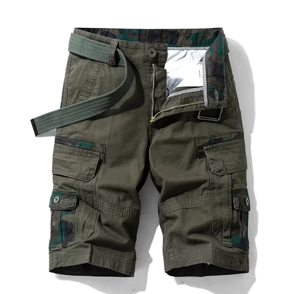 Bermuda masculina,  de camuflagem, de praia de algodão multi-bolso, corredores casuais, primavera e verão. - Image 10