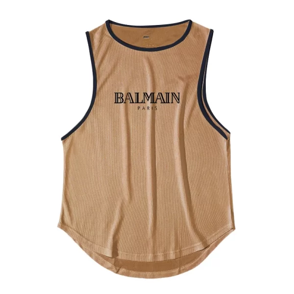 Camiseta regata masculina, sem mangas de secagem rápida com gola redonda, regata esportiva Fitness, Elástica, Respirável, Ginásio, Corrida, Treinamento, Verão. - Image 8