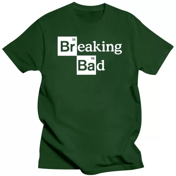 Camiseta manga curta, masculina alta quality100 % algodão o pescoço heisenberg, casual quebra má impressão. - Image 4