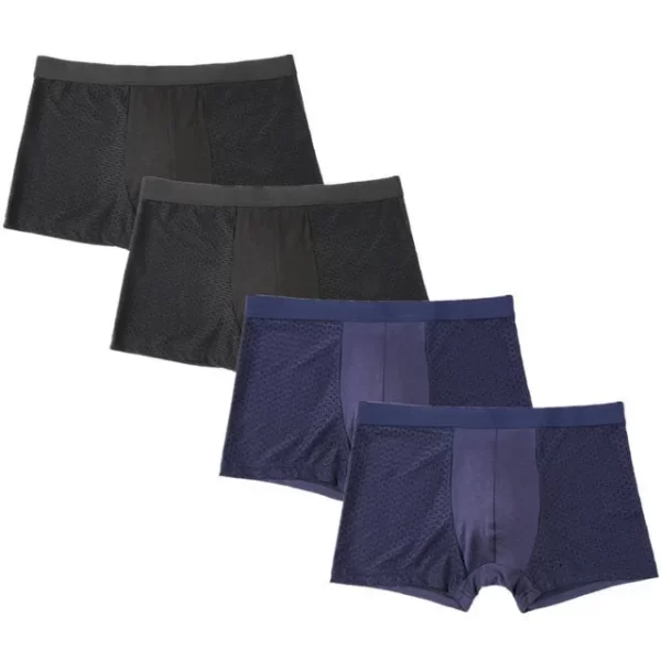Cueca boxer masculina, 4 pçs/lote fibra de bambu, plus size xxxxl,  tamanho grande respirável roupa interior 4xl 5xl 6xl 7xl 8xl - Image 16