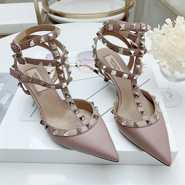 Sapato/sandália feminina, Verão Pointy Sexy, Cintas Sandálias de Couro Matte Roman Metal Rivet Salto Alto Partido Versátil Stiletto Shoes41. - Image 3