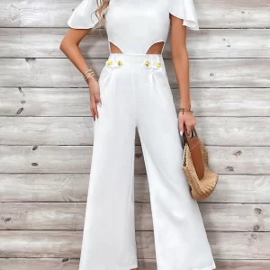 Macacão feminino, recortadas de calças largas, conjunto de calças femininas, de rua, coleção, venda quente.
