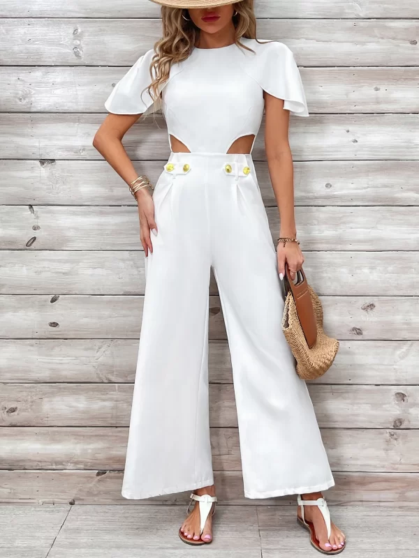 Macacão feminino, recortadas de calças largas, conjunto de calças femininas, de rua, coleção, venda quente.