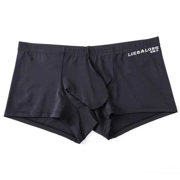 Cuecas boxer masculina, fino respirável, roupa interior sexy, lingerie transparente, shorts macios, bolsa de bojo cuecas