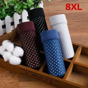 Cueca boxer masculina, 4 pçs/lote fibra de bambu, plus size xxxxl,  tamanho grande respirável roupa interior 4xl 5xl 6xl 7xl 8xl