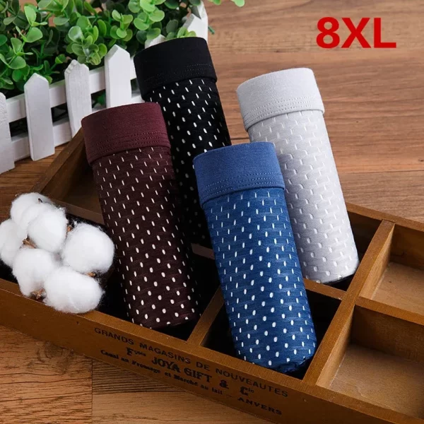 Cueca boxer masculina, 4 pçs/lote fibra de bambu, plus size xxxxl,  tamanho grande respirável roupa interior 4xl 5xl 6xl 7xl 8xl