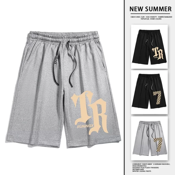 Shorts estilo hip-hop masculino casual, moletom para jogging fitness, de praia, esporte tamanho grande, moda Y2K, 5XL, verão. - Image 4