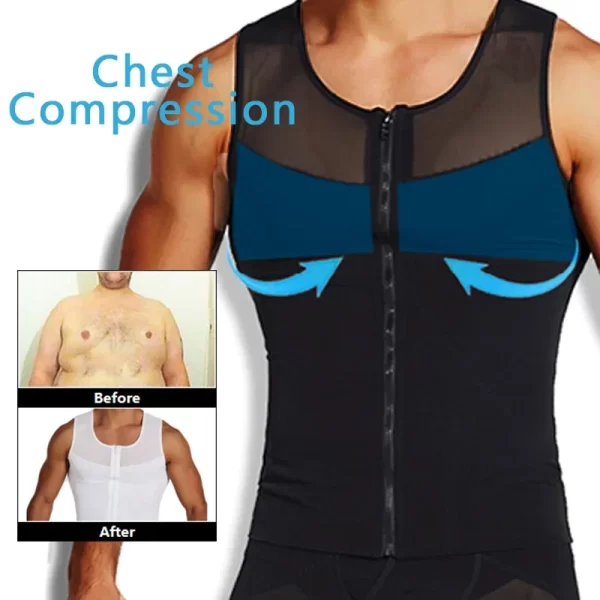 Camiseta de compressão do peito masculino CXZD, Redutor do abdômen, Shaper do corpo, Promover Colete, Fitness Cintura Trainer, Barriga Emagrecimento Espartilho. - Image 2