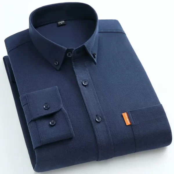 Camisa masculina, manga longa, estilo designer, 100% algodão, Oxford Business, encaixe fino, monocromático, tamanho grande M-5XL, alta qualidade, novo. - Image 10