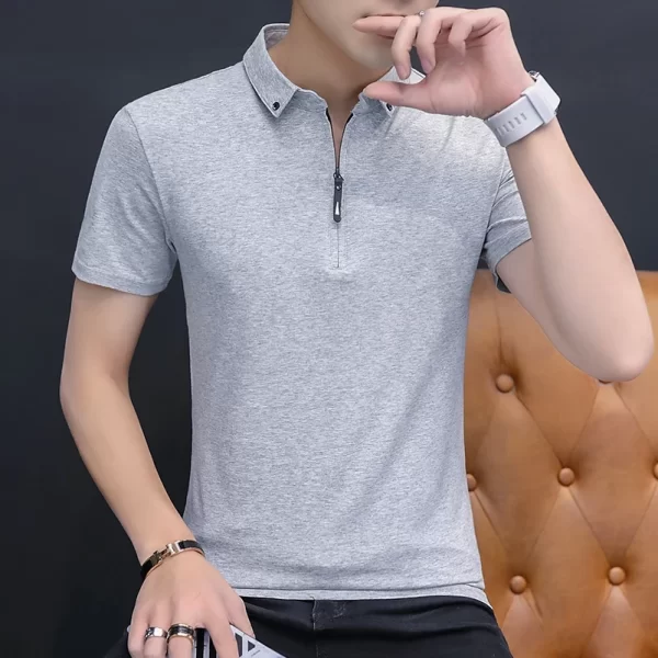 Camiseta de algodão masculina, Browon, manga curta, com gola, estilo coreano, moda verão. - Image 4