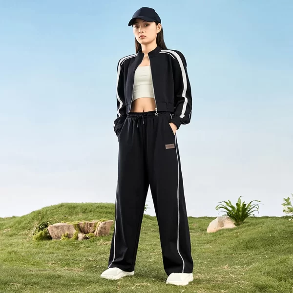 Calça de malha feminina, Xtep, confortável, macia, ao ar livre, calças de fundo, esportes, treinamento, esportivo, primavera, 876128630013. - Image 3