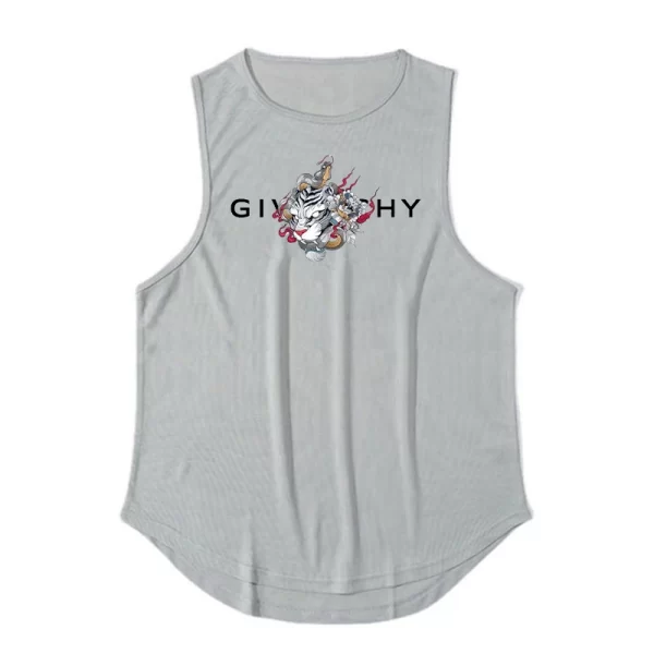 Camiseta regata masculina de ginástica para treino, musculação, fitness, sem mangas, roupa esportiva de secagem rápida de praia, colete muscular, verão. - Image 20