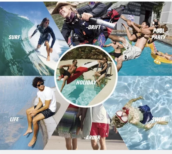 Bermuda masculina, impermeável, calções clássicos de boardshorts, ginástica fitness de secagem rápida, de surf de praia, elasticidade 4 vias - Image 6