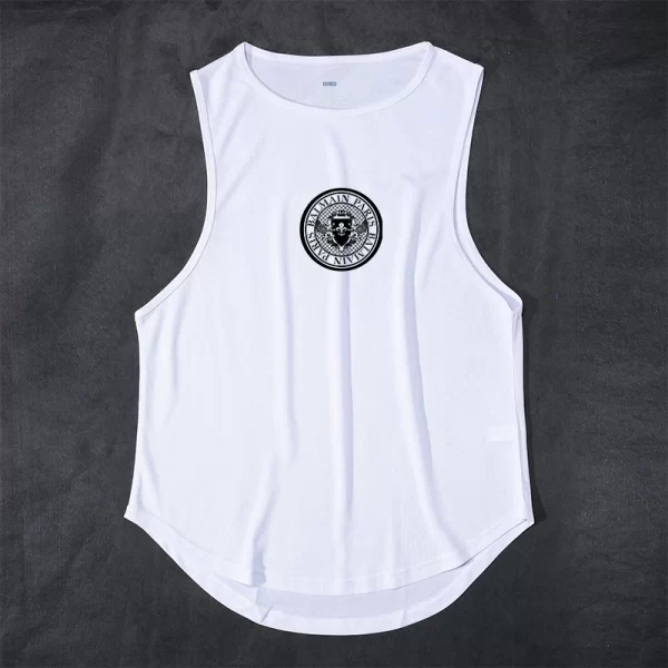 Camiseta regata masculina, sem mangas de secagem rápida com gola redonda, regata esportiva Fitness, Elástica, Respirável, Ginásio, Corrida, Treinamento, Verão. - Image 21