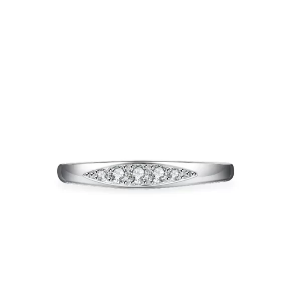 Anel feminino, Moissanite Corte Redondo Bandas, De Casamento, Anel De Prata 925, Cor D,  Moda. - Image 2