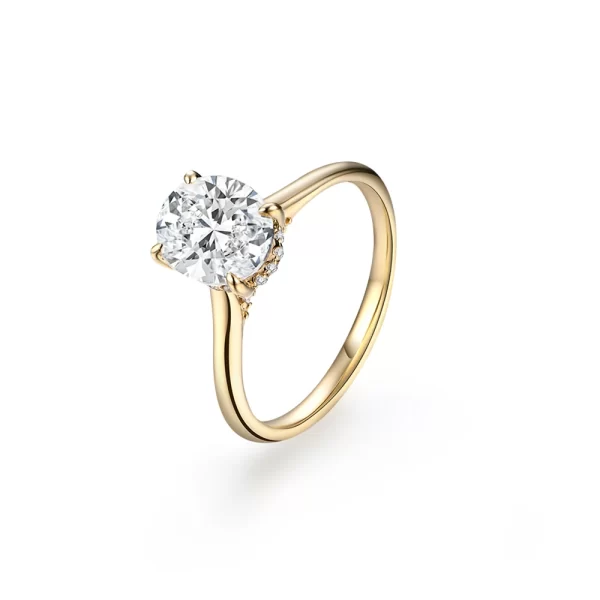 Anel feminino Moissanite Corte Oval, 10x7mm, D VVS1, Cor Sólida, Ouro Real 18K, Jóias para Noivado, Casamento, Presente, Luxo - Image 8