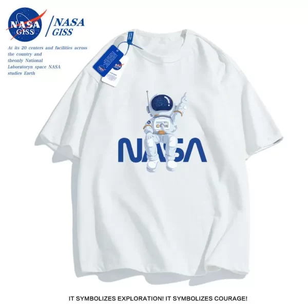 Camiseta unissex de manga curta impressa em torno do pescoço da Nasa. - Image 2