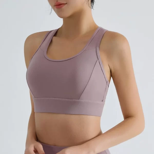 Camiseta regata feminina, Integrado Fitness Bra, LO Gathering Beauty Back, fixo Cup Sports Bra, à prova de choque de alta resistência, Running Yoga Tank Top - Image 2