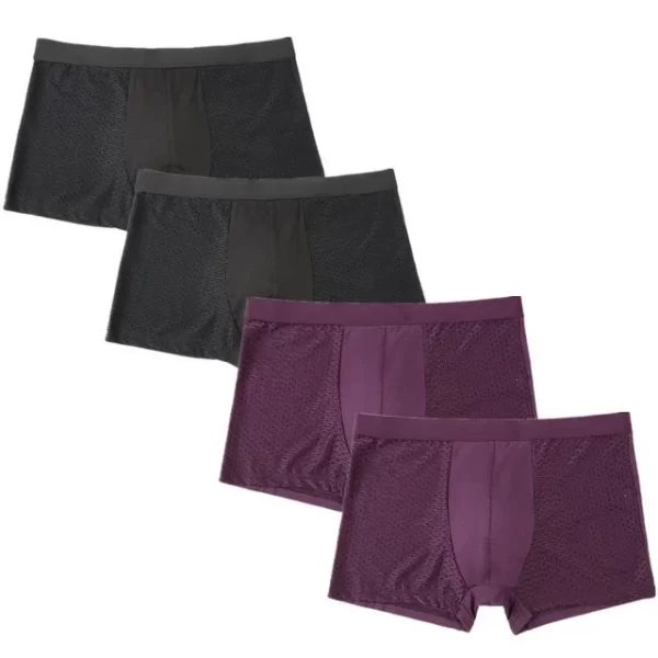Cueca boxer masculina, 4 pçs/lote fibra de bambu, plus size xxxxl,  tamanho grande respirável roupa interior 4xl 5xl 6xl 7xl 8xl - Image 18