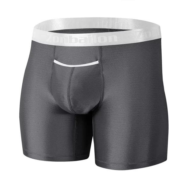 Cueca boxer masculina, de nylon respirável,  de perna longa,  de alta qualidade, novo, tamanho M-3XL. - Image 7