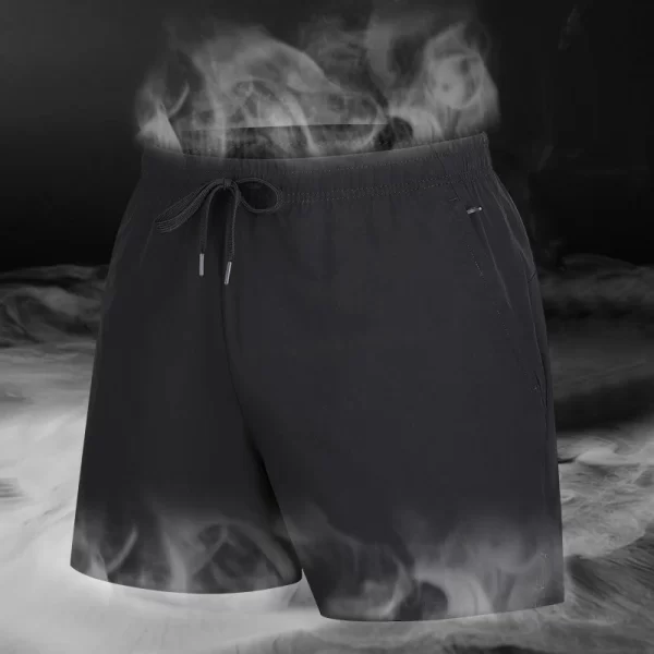 Shorts elásticos casuais masculinos, de corrida, calças curtas esportivas fitness, de praia respiráveis, bermudas frias, verão. - Image 2