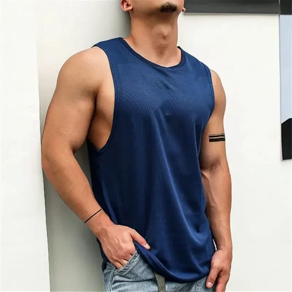 Camiseta regata masculina, Novo Verão Sólido Algodão Tanque Superior, Hip Hop Esportes Secagem Rápida Respirável Y2k Solto Casual Hipster Colete Streetwears. - Image 13