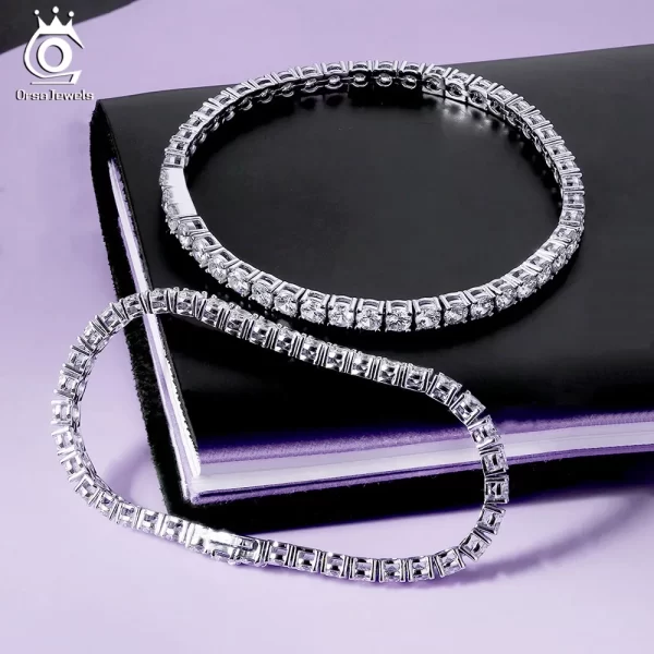 Pulseira S925 prata esterlina unissex, Orsa jóias autêntico, tênis corrente pulseira processo de moldagem hanmade high-end corrente de mão sb128. - Image 2