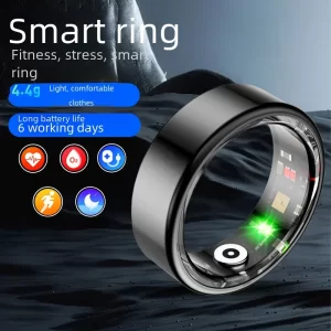 Anel unissex, Fitness Tracker (Smart Ring), Frequência Cardíaca, Sangue, Oxigênio, Sono, Monitor de Saúde, Esporte, Atividade, R02, Android, iOS.