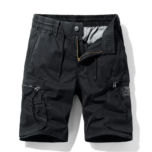 Bermuda masculina,  de bolsos, de algodão, monocromático, respirável, casual, novo, verão, moda. - Image 15