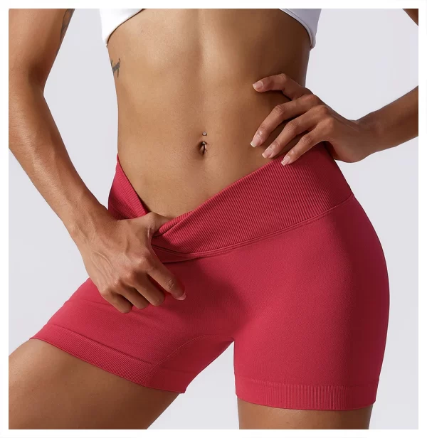 Shorts de ioga sem costura de cintura alta feminino, apertados e sem costura, nádegas de pêssego, estilo europeu e americano, para corrida e fitness. - Image 11