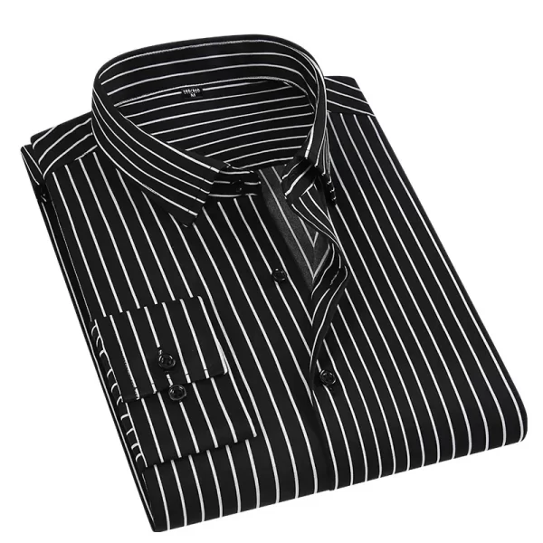 Camisa masculina listrada manga longa, Slim Fit Streetwear, Casual, Negócios, Escritório, Novo, Boa Qualidade, Plus Size, M-5XL - Image 12