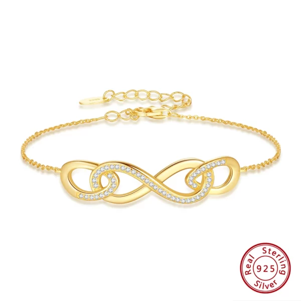 Pulseira infinita feminina, Orsa Jewels, Ouro 14K, Prata Esterlina 925, Símbolo de Amor Infinito, Joia Ajustável, SB179 - Image 7