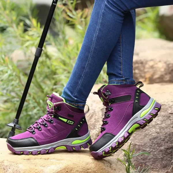 Tênis de caminhada impermeáveis feminino, sapatos de alta gangue, antiderrapantes, sapatos de trabalho para adultos, inverno. - Image 5