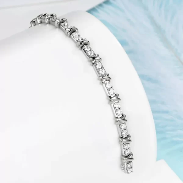 Pulseiras X transversais banhadas a ouro feminina, joias finas, diamante, prata esterlina 925, clássico, luxo, marca de moda. - Image 8