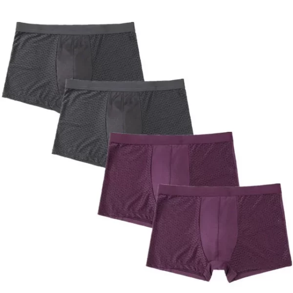 Cueca boxer masculina, 4 pçs/lote fibra de bambu, plus size xxxxl,  tamanho grande respirável roupa interior 4xl 5xl 6xl 7xl 8xl - Image 20