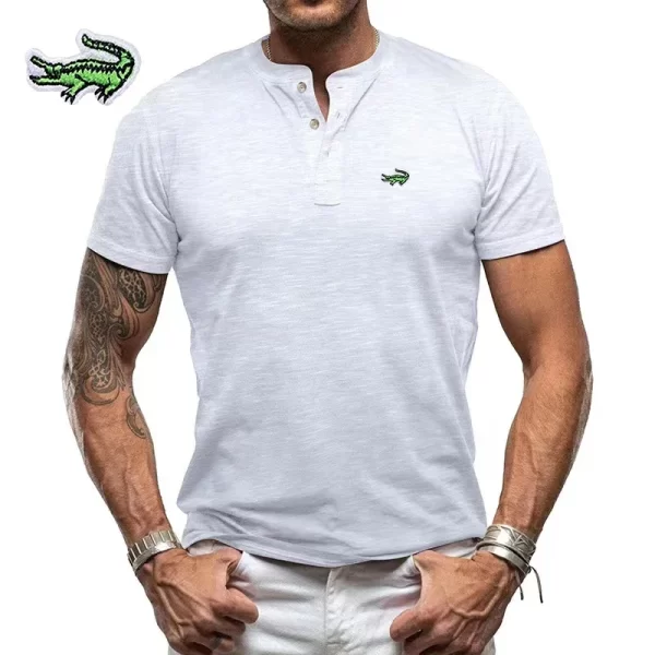 Camisetas Lacoste bordadas masculinas, de alta qualidade, polo masculino, verão, novo.