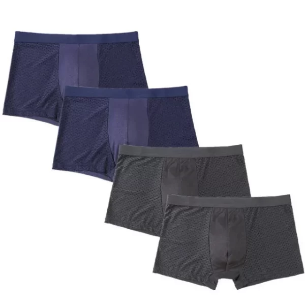 Cueca boxer masculina, 4 pçs/lote fibra de bambu, plus size xxxxl,  tamanho grande respirável roupa interior 4xl 5xl 6xl 7xl 8xl - Image 19
