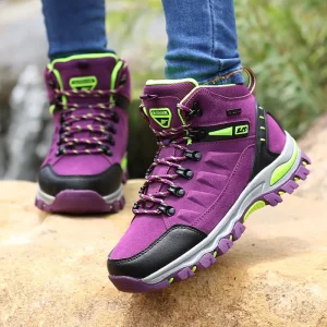 Tênis de caminhada impermeáveis feminino, sapatos de alta gangue, antiderrapantes, sapatos de trabalho para adultos, inverno.