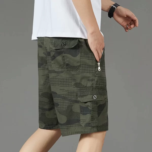 Bermuda masculina, verão camuflagem carga shorts, moda 100% algodão casual, outwear, respirável joggers. - Image 8