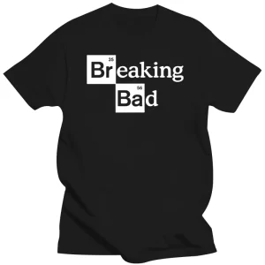 Camiseta manga curta, masculina alta quality100 % algodão o pescoço heisenberg, casual quebra má impressão.