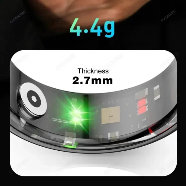 Anel unissex, Fitness Tracker (Smart Ring), Frequência Cardíaca, Sangue, Oxigênio, Sono, Monitor de Saúde, Esporte, Atividade, R02, Android, iOS. - Image 3