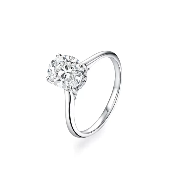 Anel feminino Moissanite Corte Oval, 10x7mm, D VVS1, Cor Sólida, Ouro Real 18K, Jóias para Noivado, Casamento, Presente, Luxo - Image 7