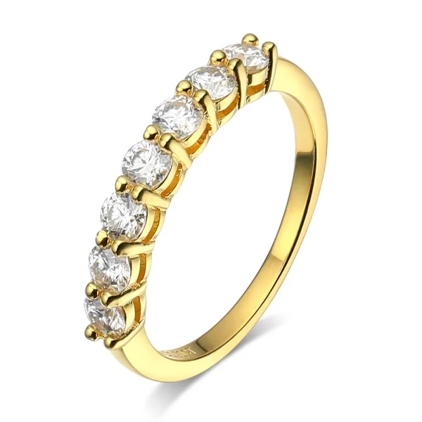 Anel feminino Serenidade Dia, Moissanite Fileira Anéis, Real Cor D, Jóias, S925 Placa de Prata Esterlina, 7 Pedras, 3mm, Pt950. - Image 7