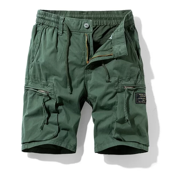 Bermuda masculina,  de bolsos, de algodão, monocromático, respirável, casual, novo, verão, moda. - Image 9