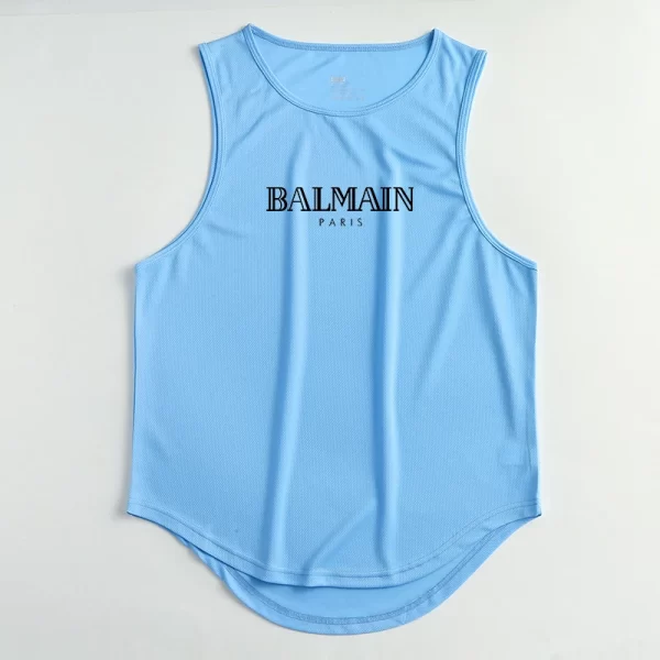 Camiseta regata masculina, sem mangas de secagem rápida com gola redonda, regata esportiva Fitness, Elástica, Respirável, Ginásio, Corrida, Treinamento, Verão. - Image 11